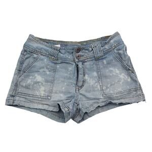 Bongo Shorts Womens 11 Blue Denim Flat Front High Waist Cut Off Pockets Jeans